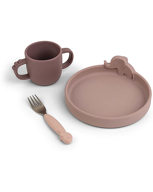 doneby-deer-set-pappa-silicone-con-forchetta-rosa